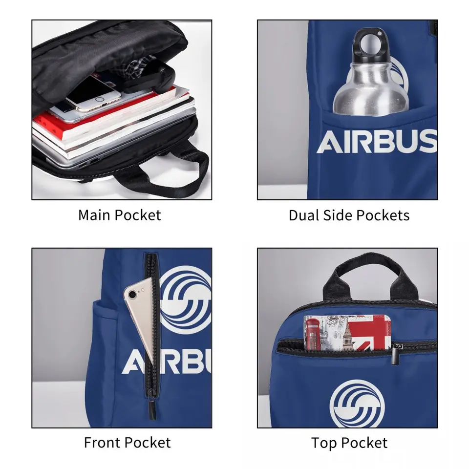 ノベルティ　AIRBUS backpack 非売品 Airbus Logo Backpack Daypack Large Capacity Boys Girls BookBag