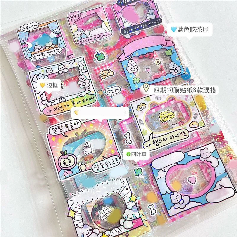 4Pcs Kawaii Decor Sticker For Phone Camera Y2K Cartoon Japanese Animation Derivatives Sticker Accessories Birthday Gift