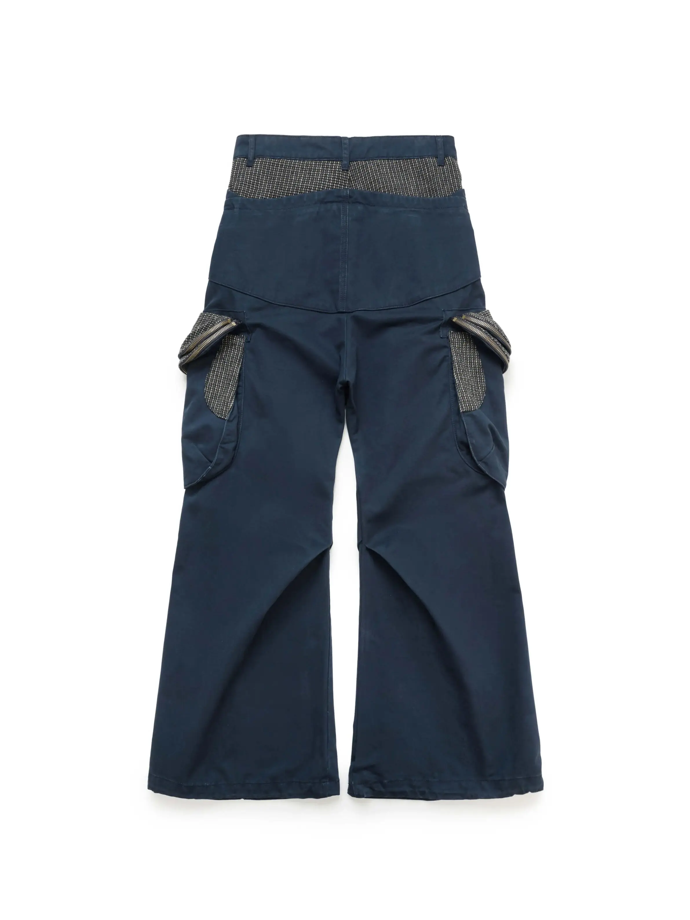 Low Waist Cargo Pants Double Cover Pitcher Plant CPE Workwear Trousers Multi Pockets Loose Fit Denim Jeans for Men