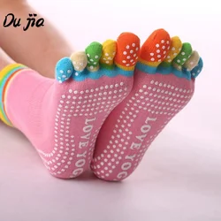 Colorful Women Yoga Socks Non-Slip Ladies Dance Socks Cotton Healthy Sports Five-toed Socks