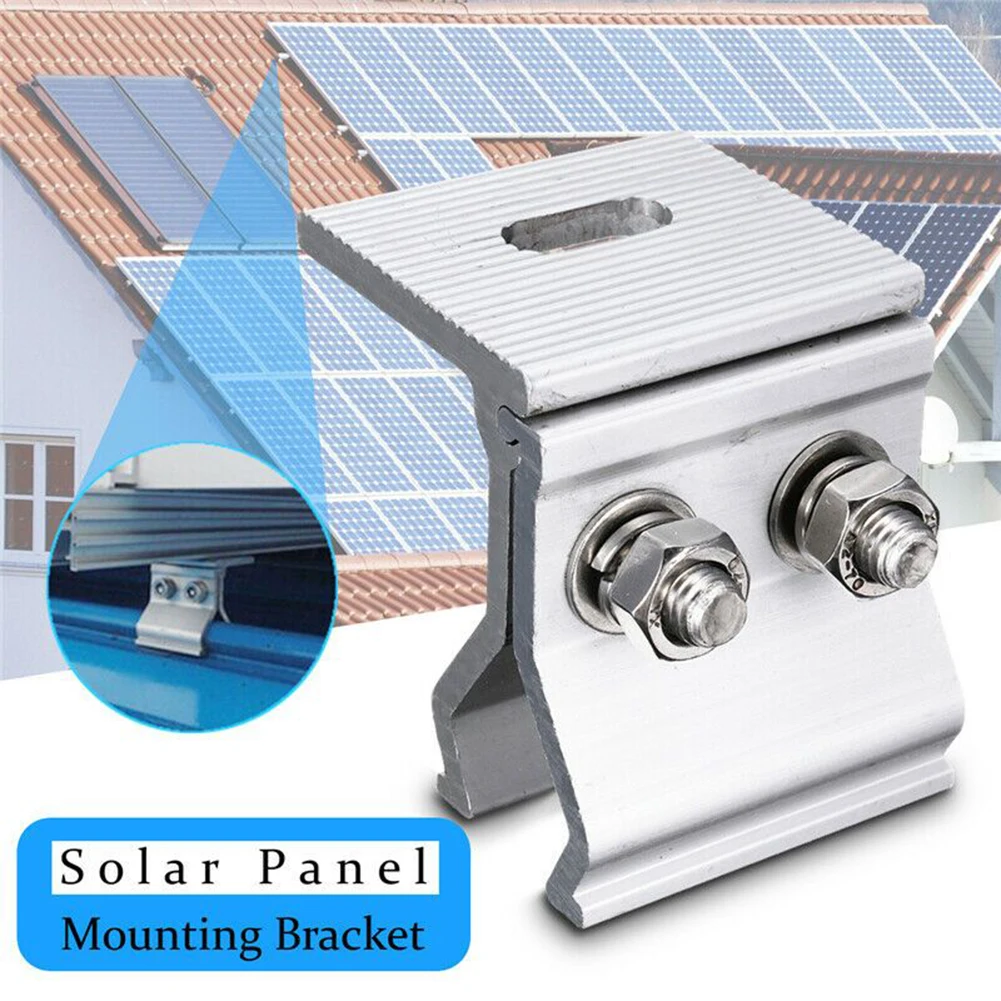 Mounting Bracket Solar Panel Stainless Steel 1pc Anodizing Fixing Clamp Mounting Bracket for sliver For Roof Clear Mill Finish