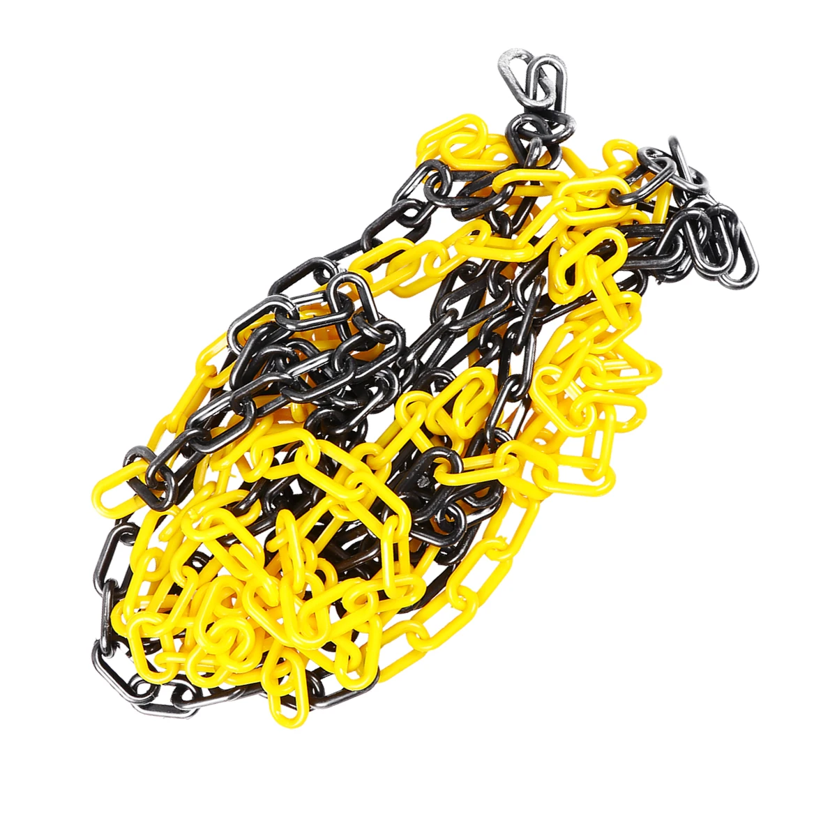 

6M 1 Roll Yellow Black Plastic Safety Chain Uv Resistant Crowd Control Barrier Belt For Construction Site Warehouse