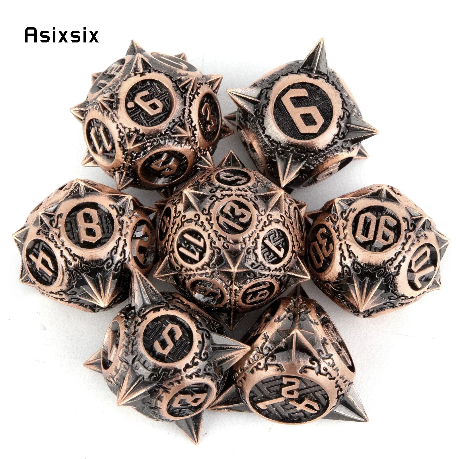 

7 Pcs Sphere Sharp Angle Metal Dice Solid Perfect For Card Games Board Games For Critical Role, Rpgs, D&D