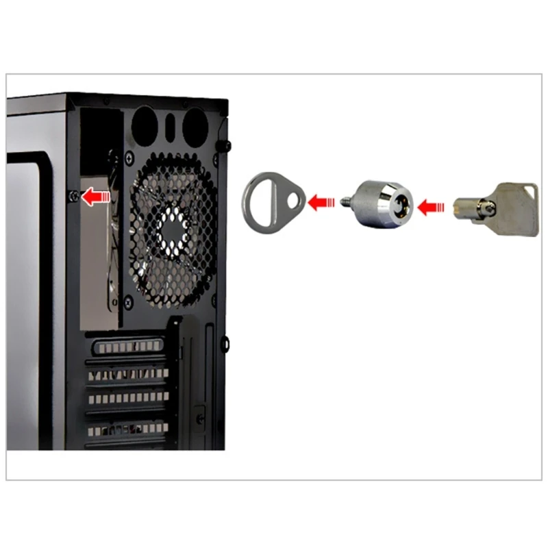 Anti-Theft Office PC Computer Desktop Keys Security Lock with Keys Computer Hosting Chassis Anti-theft Lock Replacement