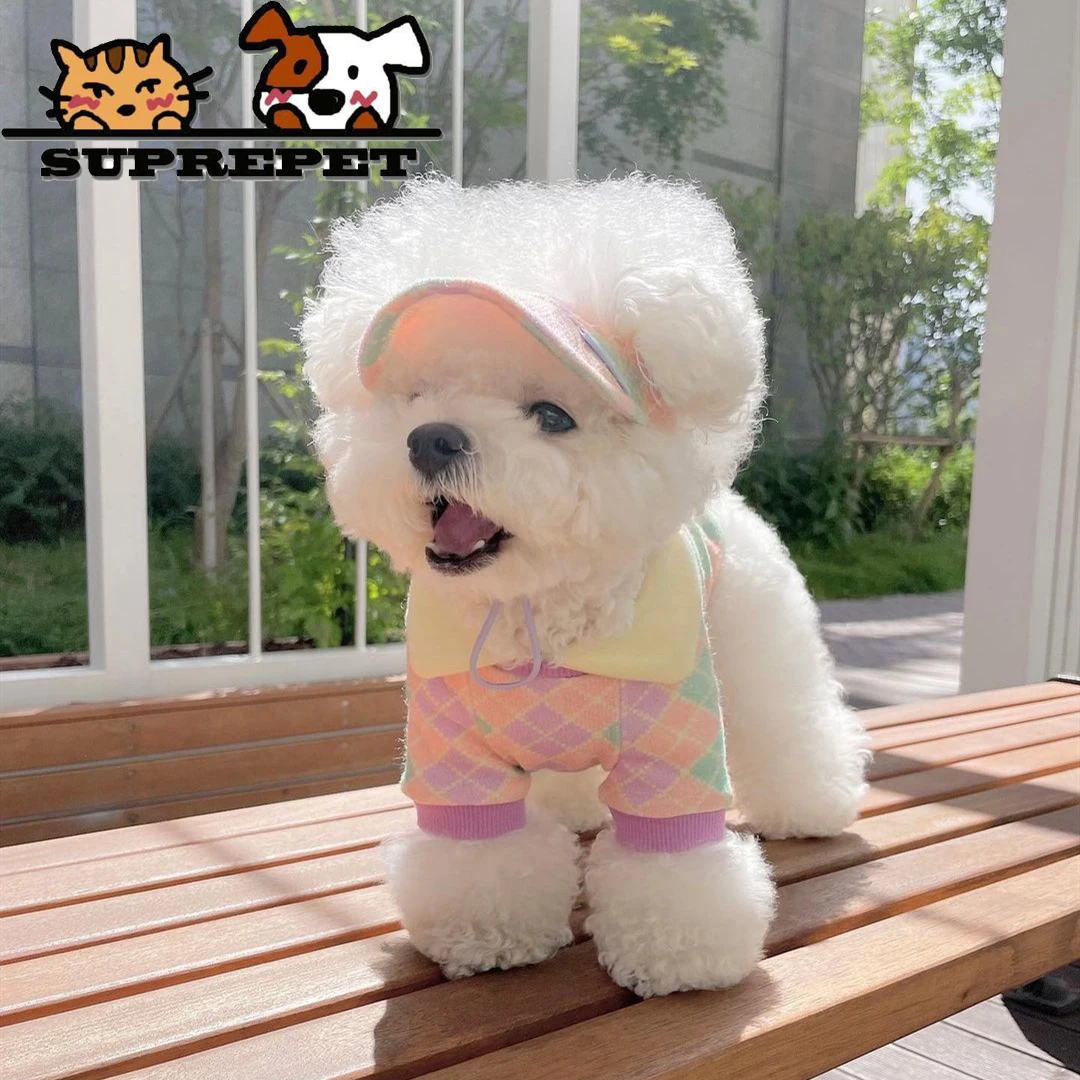 Plaid Cotton Clothes Polyester Sunhat for Puppy Dogs Comfortable Accessories Breathable Clothing Cute Pet Cat Cap Outdoor Summer