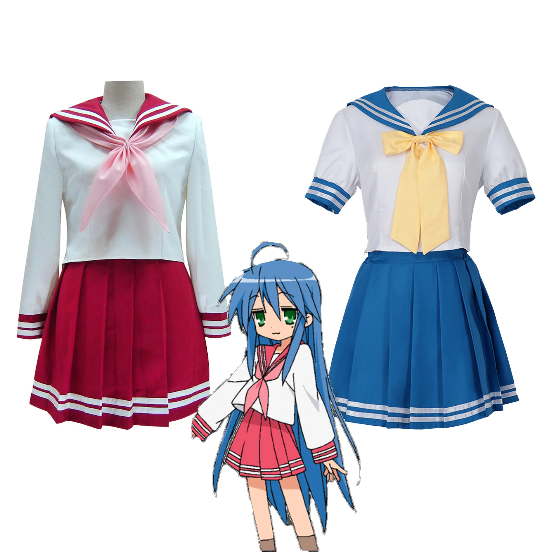 Anime Lucky Star Izumi Konata Cosplay Izumi Konata Costume Wig Sets Halloween Anime Clothes