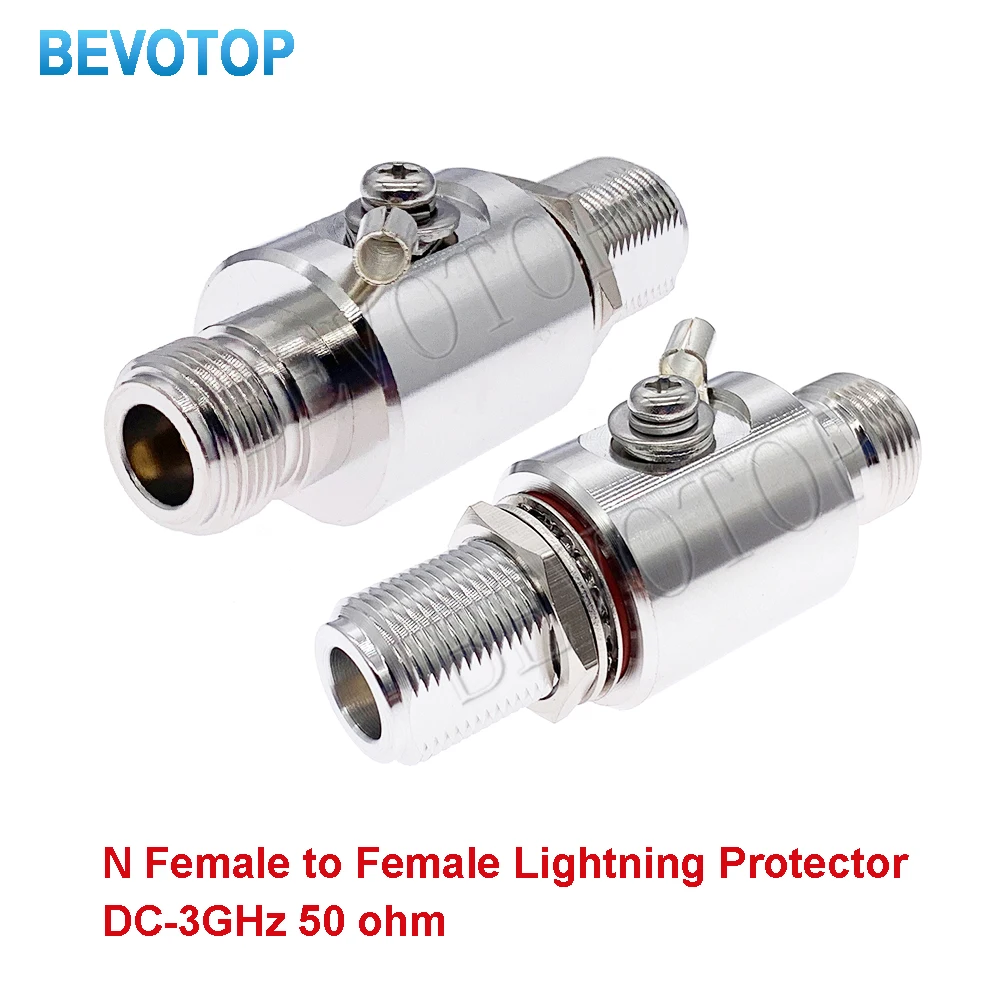 N Coaxial Lightning Arrestor Surge Protector N Type Female to Female Gas Discharge Protection for HAM CB Radio WLAN WiFi 50ohm
