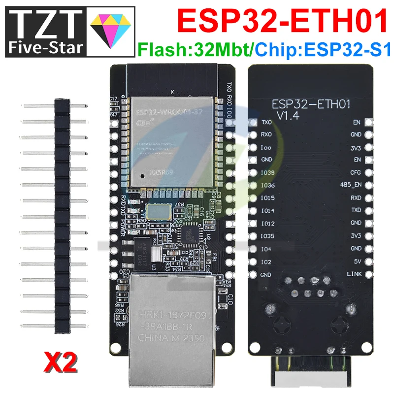 WT32-ETH01 Embedded Serial Port Networking Ethernet Bluetooth-compatible WIFI Combo Gateway MCU ESP32 Wireless Module Board