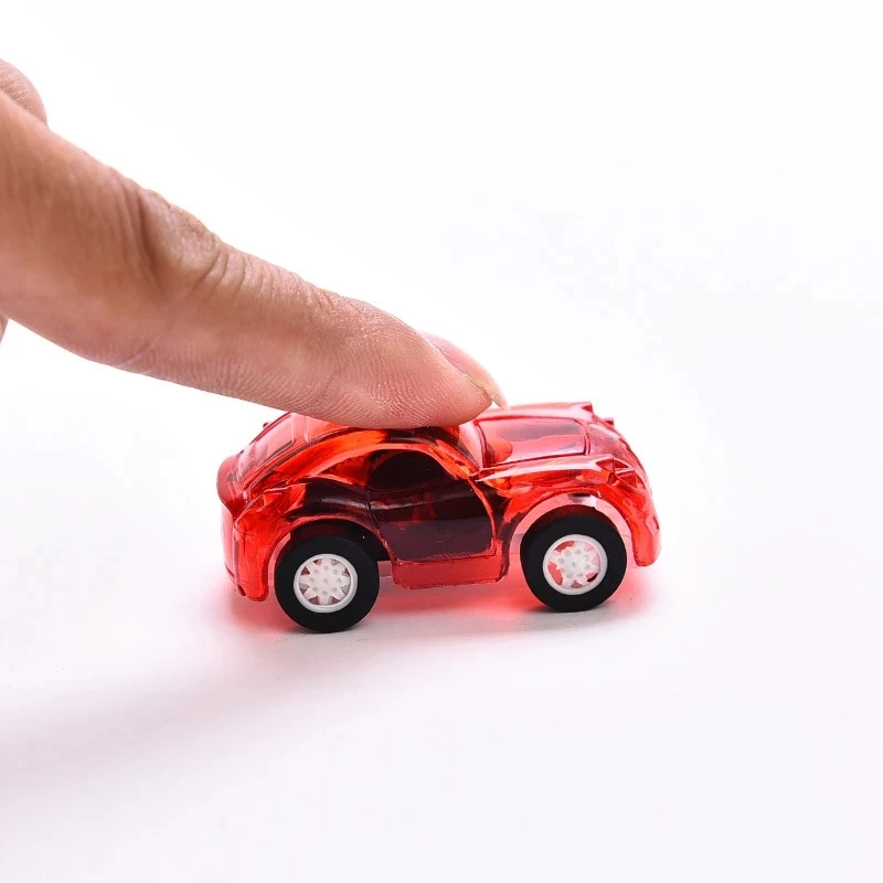 Mini coches de juguete de plástico para niños, juguete de vehículo inercial transparente de dibujos animados, modelo divertido, regalos de cumpleaños, 10 piezas