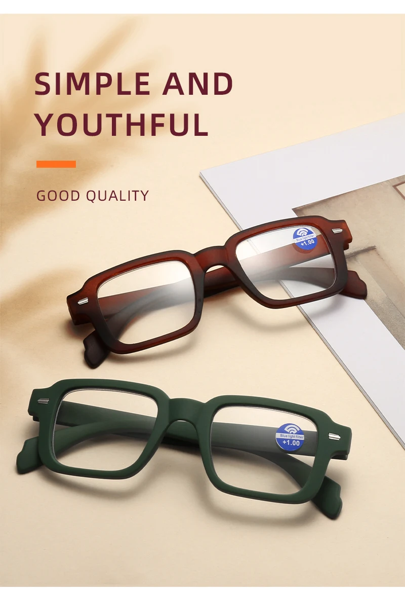 2025 Neue Brille mit quadratischem Rahmen, modische Brille, vielseitige einfache quadratische Lesebrille 315 – Detail 8