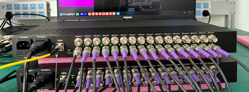 3G SDI to Fiber Optic Converter 16 Ports Multi-Channel SDI over Fiber Extender Transmitter Receiver Up to 20KM