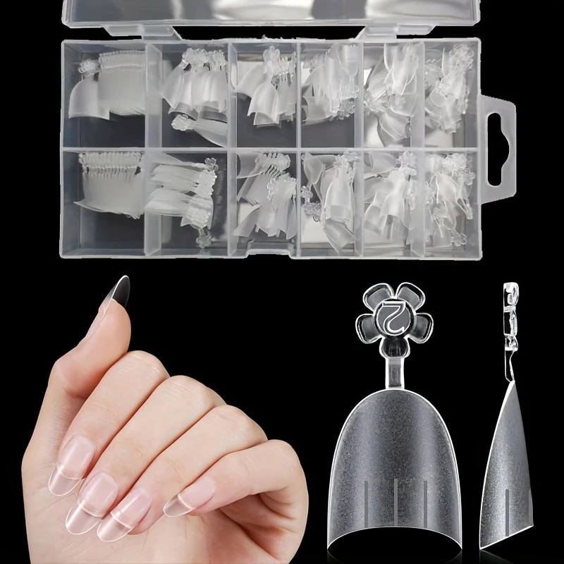 240 piezas de parches de uñas ovalados cortos, uñas postizas de media cobertura, parches de uñas de gel, adecuados para uñas postizas acrílicas, extensión de uñas tipo empuje DIY