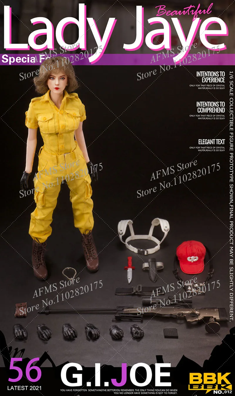 W magazynie BBK BBK012 1/6 Scale Female Soldier GIJOE Beautiful Lady Jaye 12 Inches Full Set Action Figure Model for Fans Gifts