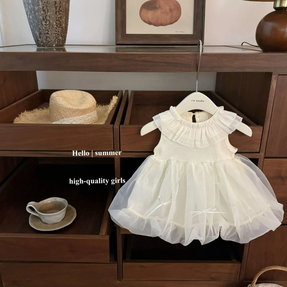 New Arrival Toddler Girl Strapless Party Costume, Deluxe Vest Style Royal Celebration Outfit for 73-130cm