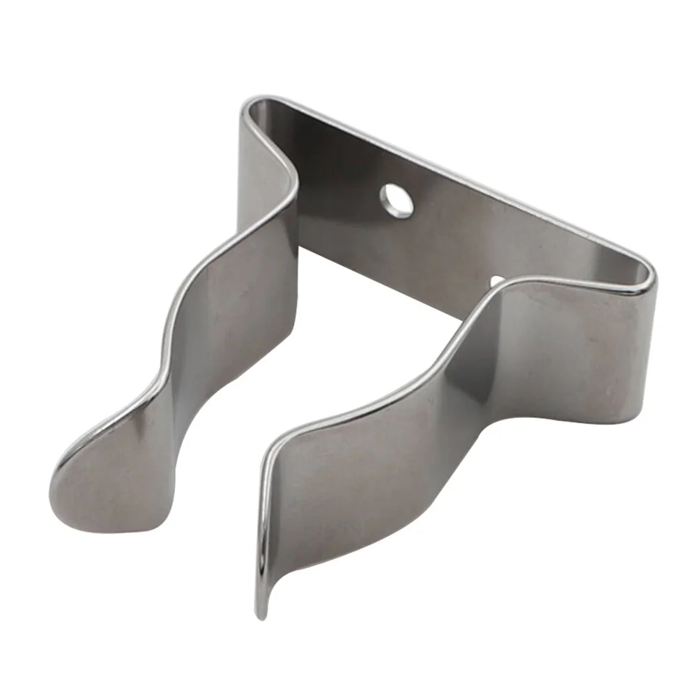 4 Pieces Replacement Stainless Steel Boat Oar Holder Durable Universal Boat Paddles Bracket Silver Spring Clips