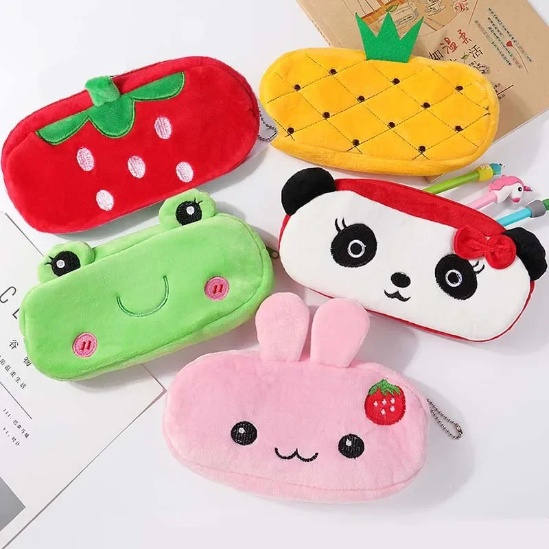 

New Women Pen Case Plush Zip Cute Cactus Make Up Bags Necessaries Organizer Storage Pouch Functional Bag