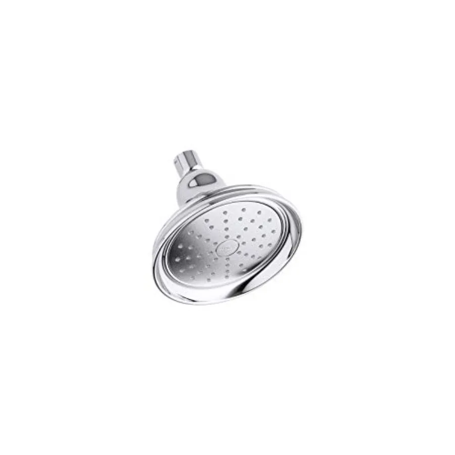 

Bancroft Showerhead for bathroom use, polished chrome finish, durable brass construction, water-saving and adjustable spray pat