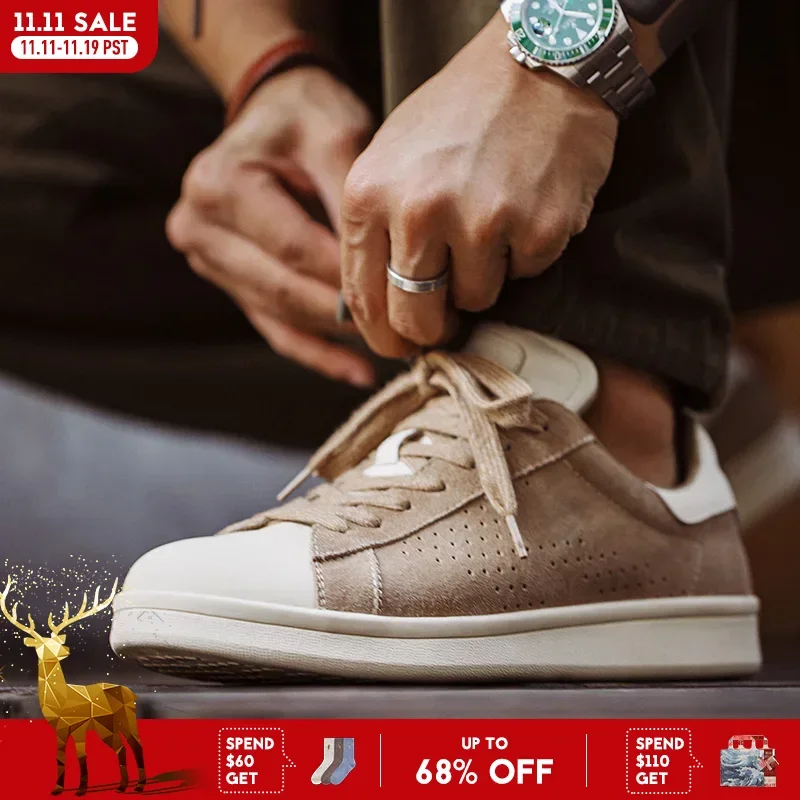 Maden Men's Shoes 2023 Autumn New Vintage Arrow Board Shoes Trend Sports Shoes Low Top Shoes Versatile Breathable Casual Shoes