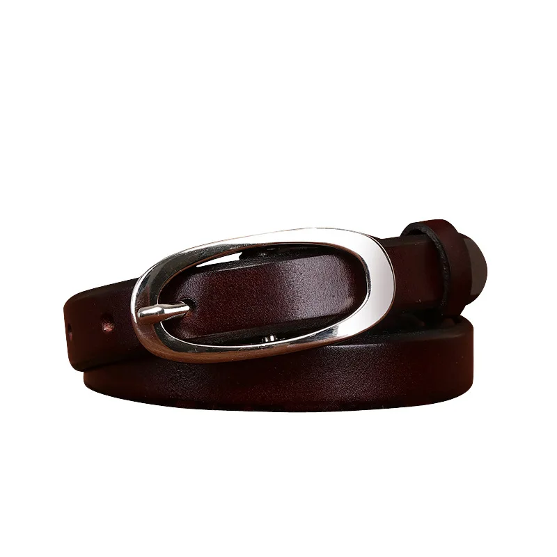 

Women Pure Cowhide Thin Belt High-end Sense Luxury Genuine Leather Waistband All-match