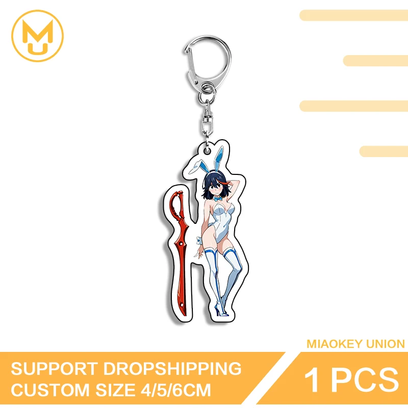 Alluring Furry Ears Matoi Ryuuko Bunny Girl Keyring Versatile High Quality Acrylic Car Keychain Cool Backpack DIY Decoration