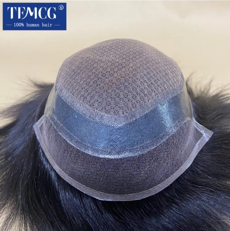 Male Hair Prosthesis Double Layers Men's Wig Swiss Lace Wigs For Men 100% Human Hair Men's Capillary Prothesis Exhuast Systems