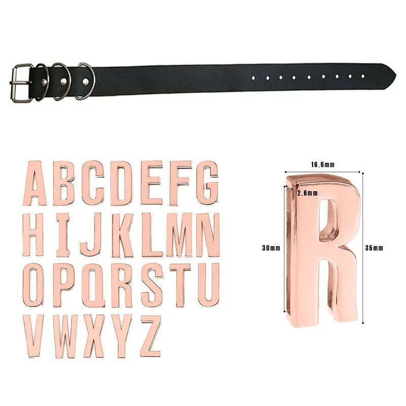 30MM Goth Sexy Rose Gold Letters Custom Collar Choker Necklaces Men Women BDSM Role Age Cosplay Chocker Customized Jewelry