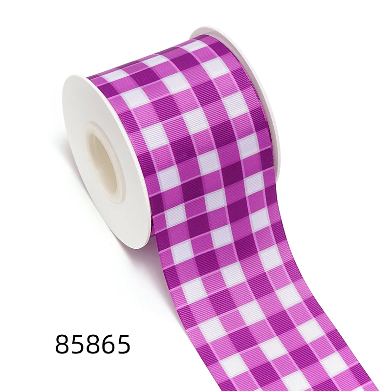 5 Yards Grid Printed Grosgrain Satin Ribbons For Bows DIY Craft Decoration Packaging Supplies. 85863