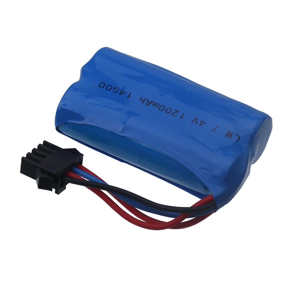 14500 Lipo batterie SM-4P Plug 7.4V 1200mah avec chargeur USB pour télécommande tarte bateau voiture modèle eau balle Celebrparts