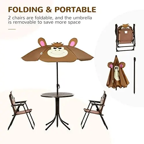 Conjunto de Mesa y Sillas para - Kids Outdoor Table With Umbrella reseña y precio