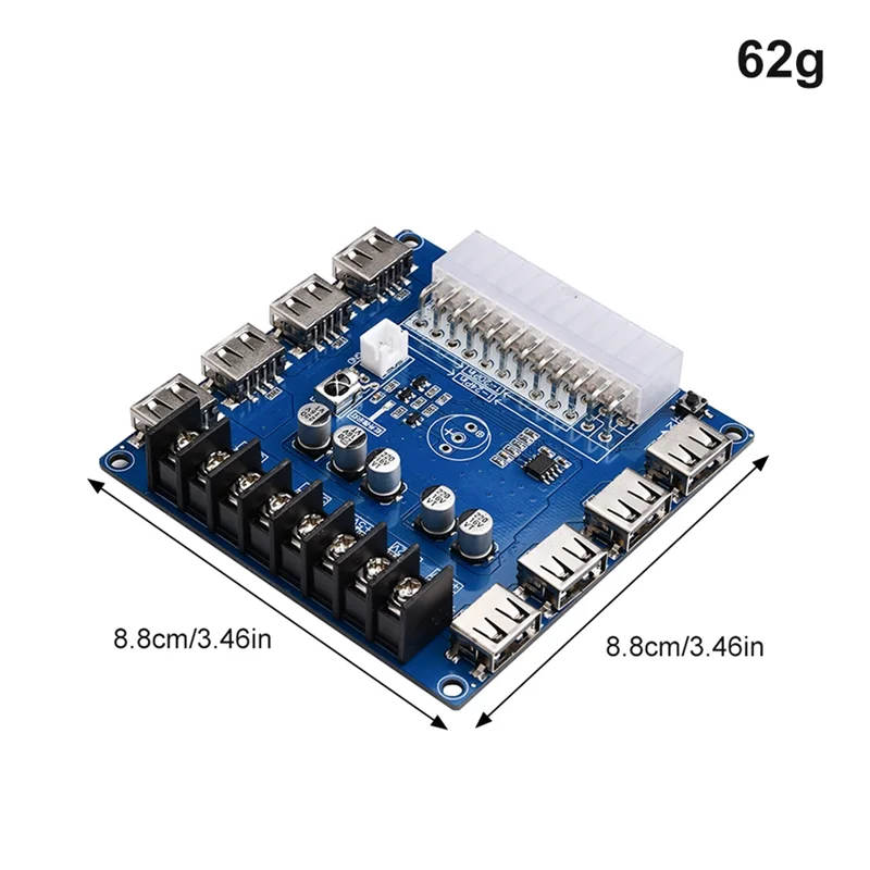 Fonte de alimentação atx VO-20 pinos/24 pinos 5v/2a placa adaptadora de fonte de alimentação para chassi de mesa de carregamento usb, b 1 peça
