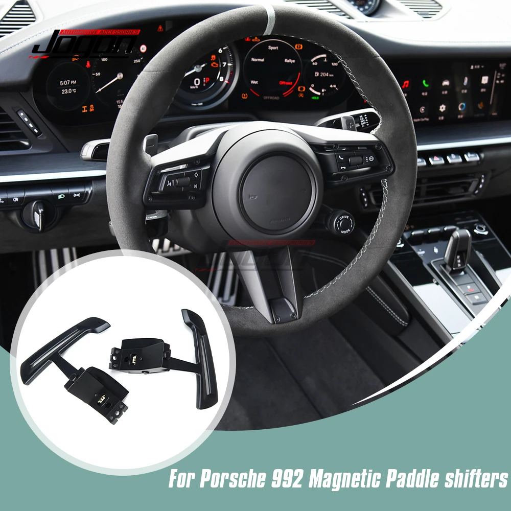 

Magnetic Steering Wheel Aluminum Gear Shift Paddle Cover Extension For Porsche 992 GT3 Touring Turbo Panamera 971.2 2021-2024