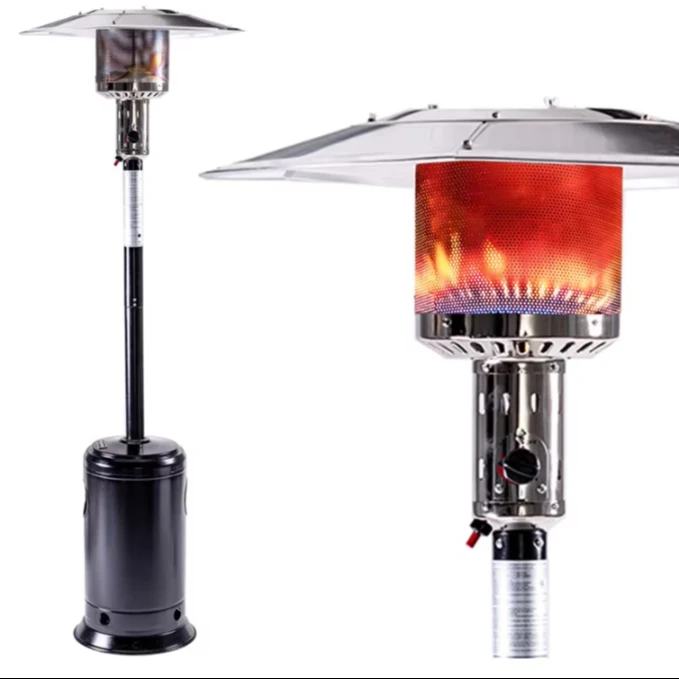 

Standing Heaters Outdoor With Wheels, Stainless Steel Burn, Gas Propane Patio Heater For Outdoor Garden Use, Rainproof