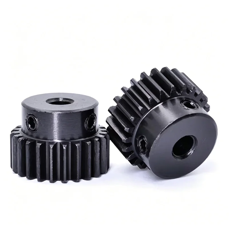 1Pc 1M 15T-25T Spur Gear Pinion Bore 4/5/6/6.35/7/8/10/11/12/12.7/14/15mm 1 Motor Gear With Step Blackened Transmission Parts