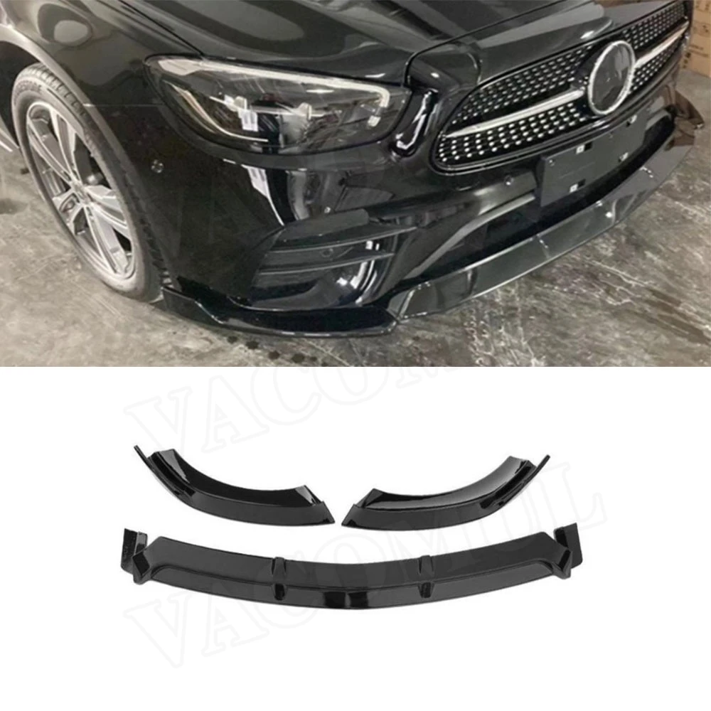 

VACOMUL 3Pcs/Set for Mercedes Benz W213 E260 E300 E350 Sport 2021 Convertible Front Bumper Lip Spoiler Splitters ABS Car