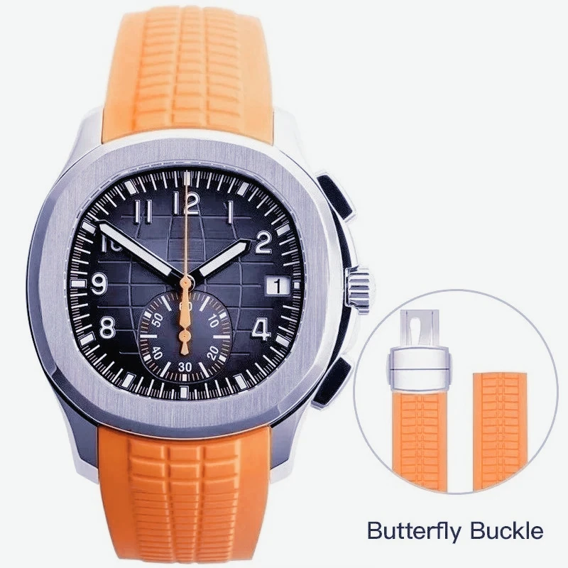 

Model Luxury Men's Automatic Mechanical Watch - Stainless steel case, rubber strap, high-quality fashionable casual wristwatch