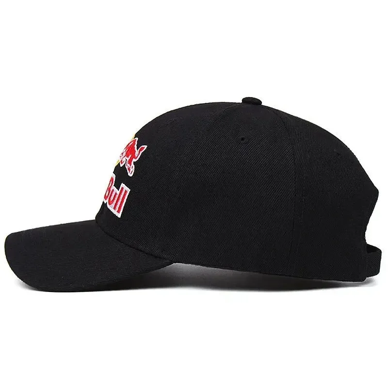 Классическая бейсбольная кепка Black Red Bull Racing Hat Red Bull Мужская и женская спортивная шляпа Red Bull для спорта на открытом воздухе Солнцезащитная шляпа Red Bull Sun Hat