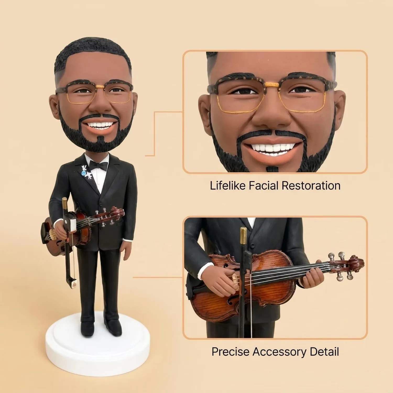 Bobblehead Handmade Figura Personalised Custom Bobble Head Gift For Him Her Birthday Anniversary Home Decor Shelf Display