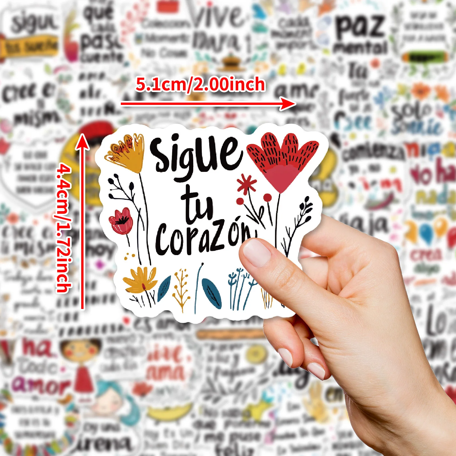 10/50PCS Inspirational Short Sentences Stickers Spanish Graffiti DIY Cartoon Toy Decoration Laptop Guitar Car Bike Skateboard