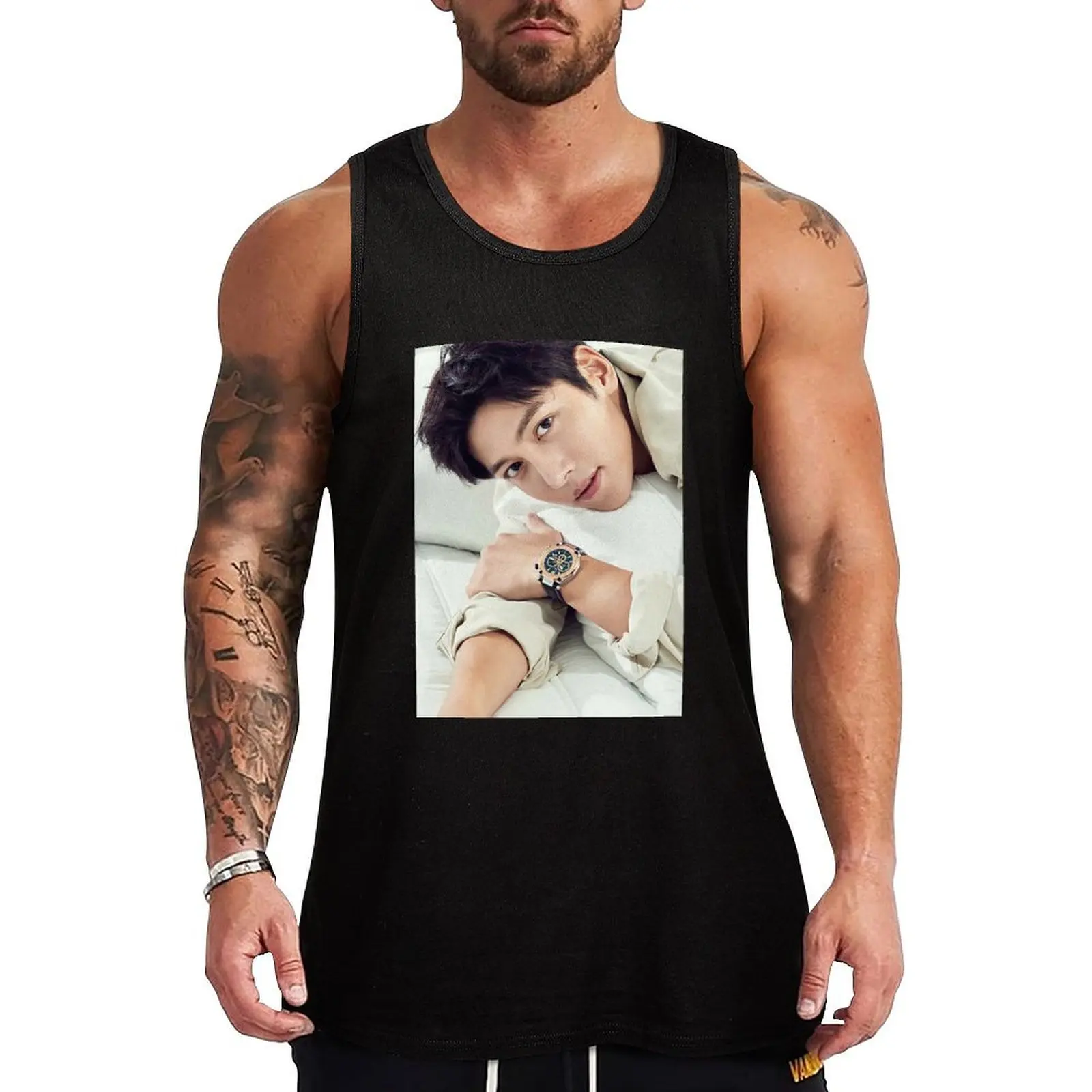 

Ji Chang Wook Tank Top Men's sleeveless t-shirt summer clothes for men men gym gym clothing