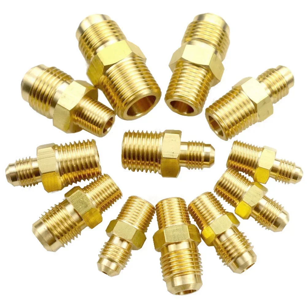 Tube de cuivre en laiton SAE-Standard 45, tuyau résistant F, NPT mâle x évasé, 1/8 po, 1/4 po, 3/8 po, 1/2 po, 1/8 po, 3/16 po, 1/4 po, 5/16 po, 3/8