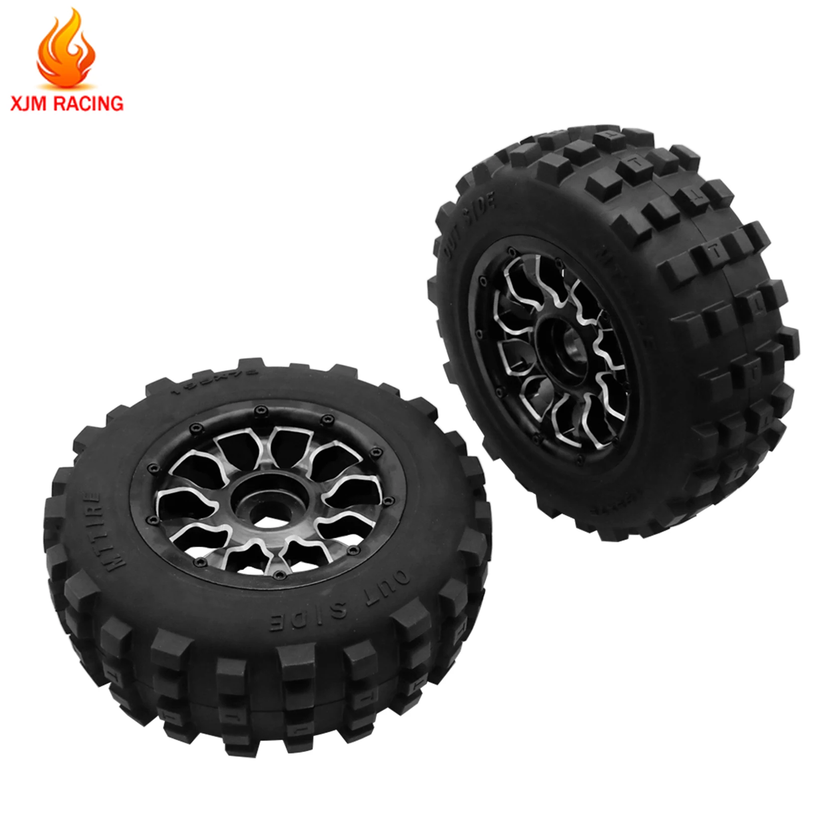 1/5 HPI ROVAN KM ROFUN Baja 5T 5SC 5FT LOSI DBXL FID DTT QL トラック用フロントまたはリアメタルホイールハブとタイヤキット