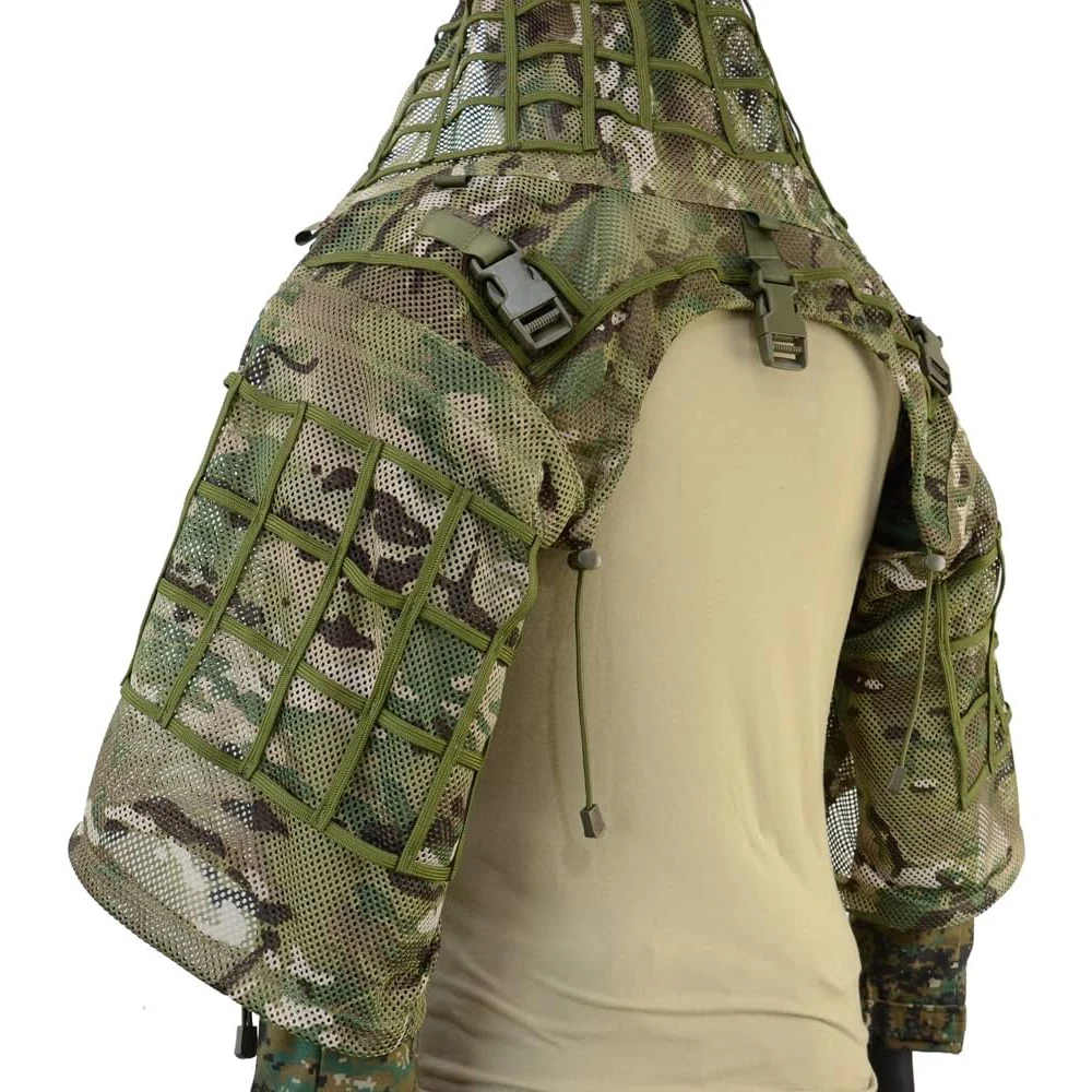 Imagem -05 - Ghillie Suit para Sniper Tático Viper Hoods Roupas de Camuflagem Tecido de Malha Airsoft Paintball e Vestuário de Caça