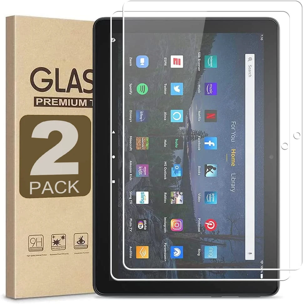 

2pcs Screen Protector Tempered Glass For Amazon Kindle Fire HD 10 Plus 10.1'' 2021 HD10 HD Clear Anti Scratch Tablet Film