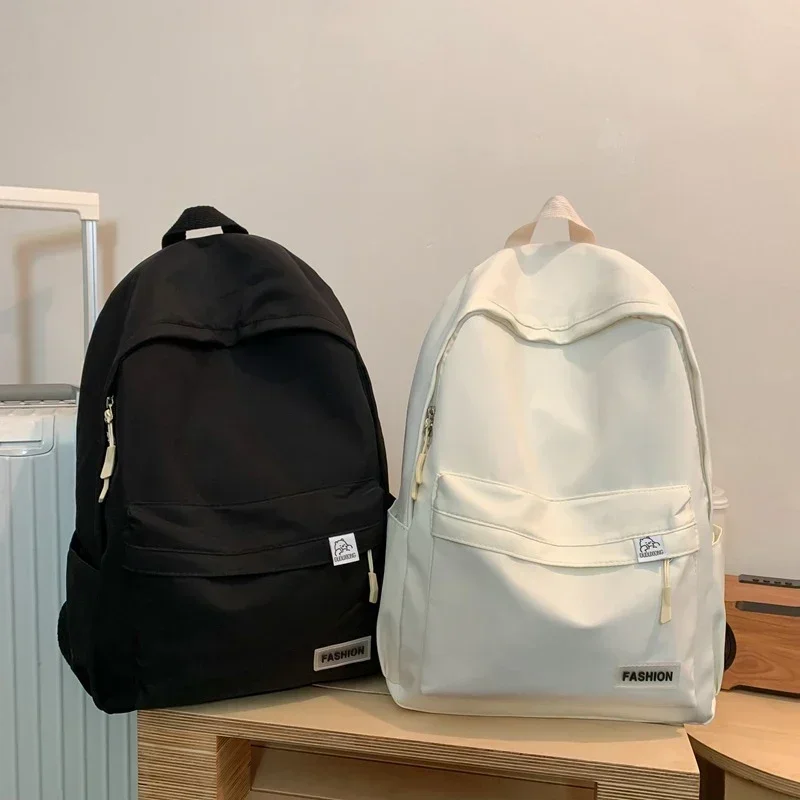 Bag Large Capacity Junior High School School Bags College Students Solid Color Hundred Matching Computer Backpacks