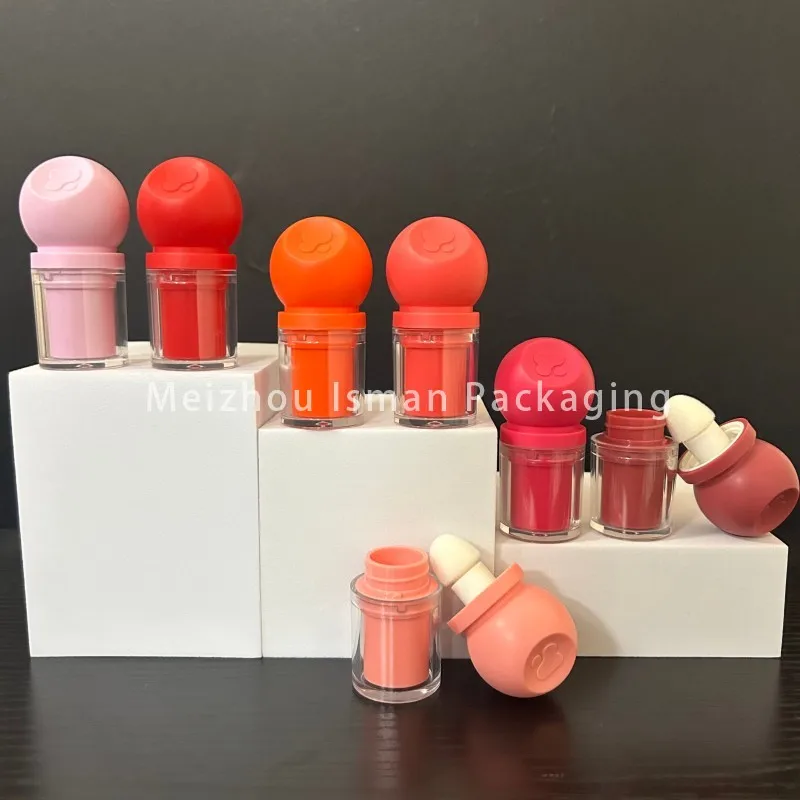 50Pcs Ball Shape Lip Gloss Container Lip Oil Tube Chunky Liquid Contour Blush Foundation Packaging Tubes With Sponge Applicator