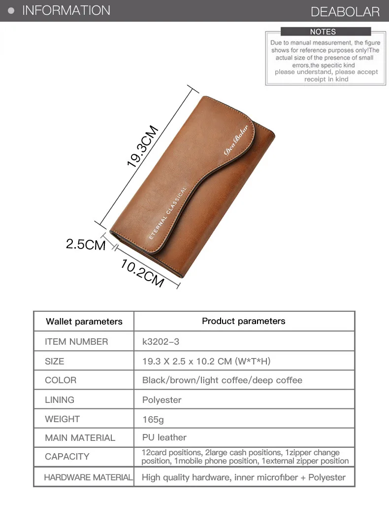 New Men\'s Long Mobile Phone Bag Business Leather Multi Function High Capacity Zipper Wallet with Hand Belt