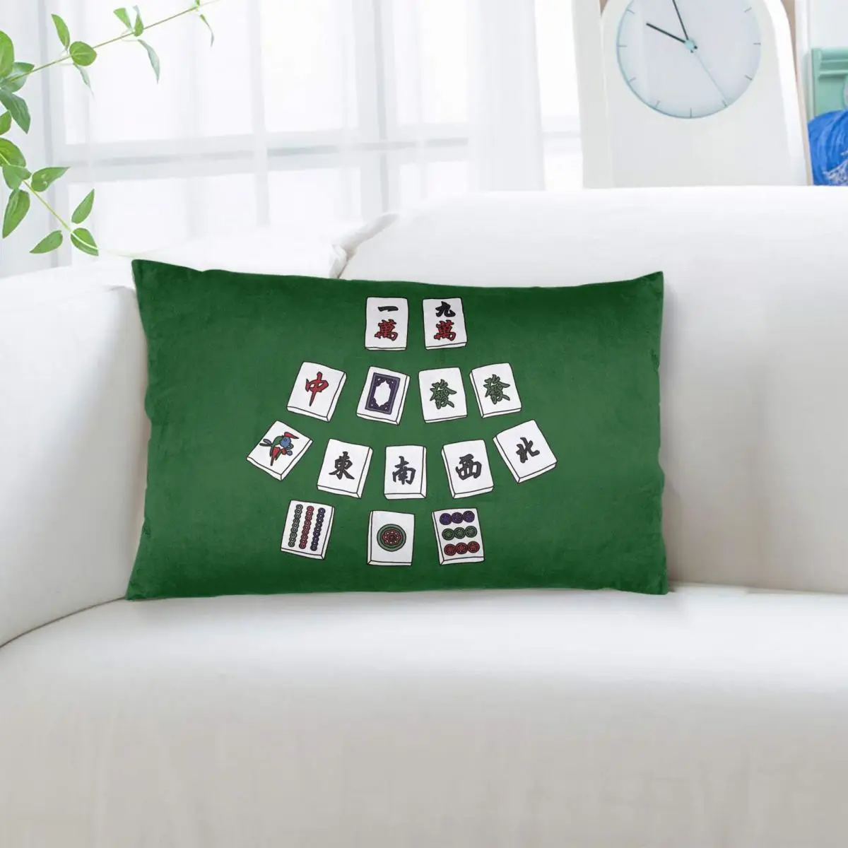 Mahjong Thirteen 13 Wonders Rectangle Pillowcase Cushion Cover Decor Bedroom Bed Home Comfort Throw Pillow
