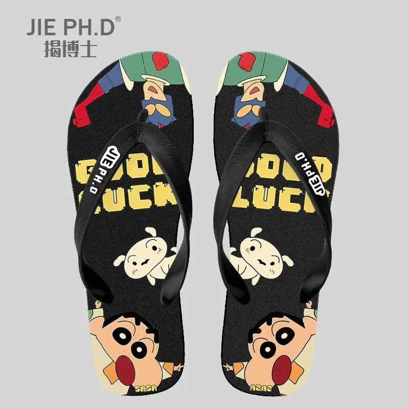 

Cartoon Cute Flip-Flops Crayon Shin-Chan Men Women Outdoor Beach Non-Slip Wear-Resistant Sandals Couple's Slippers Gift Kawaii
