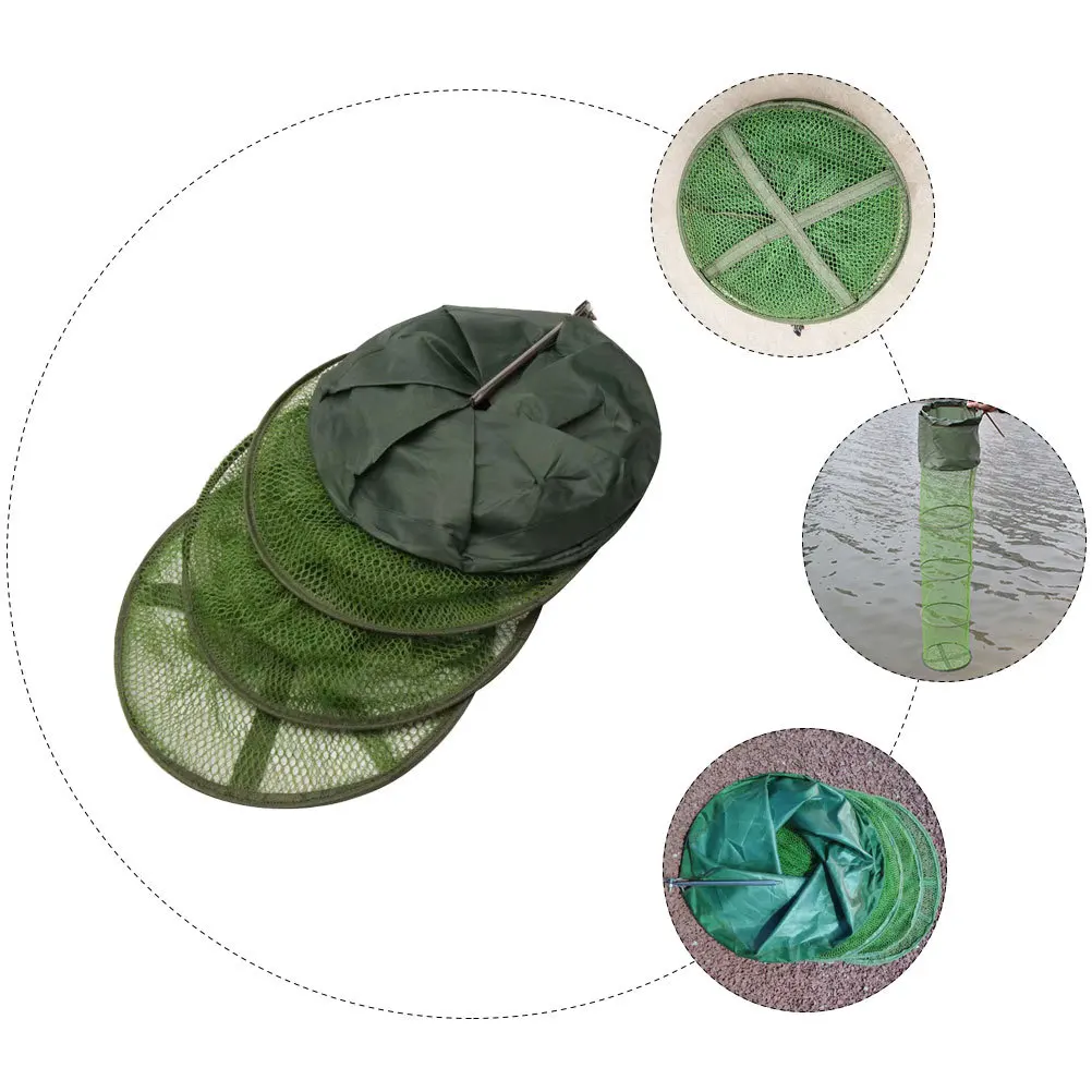 

Fishing Locating Basket Foldable Portable Wear-Resist Fishing Net Ground Peg Design Convenient Fish Storage Net