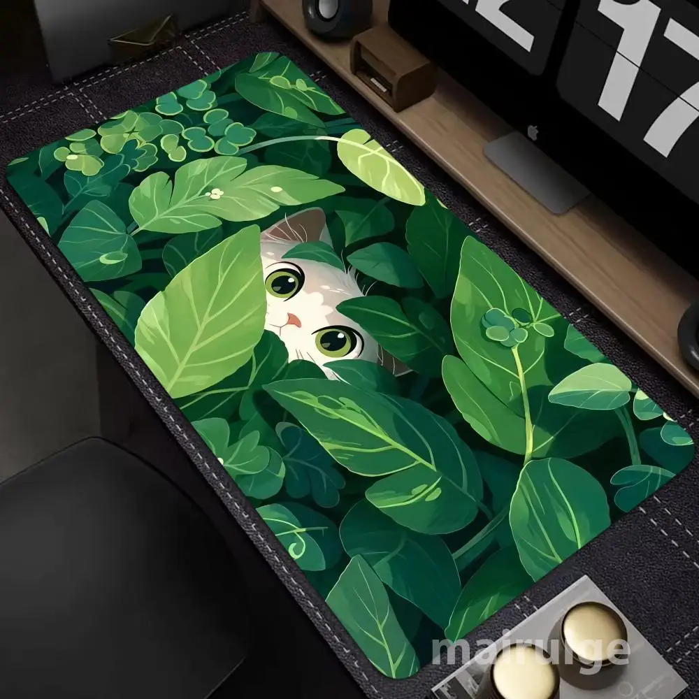 

Large Gaming Mouse Pad Cat Theme Computer Office Game Table Mat XXL Rubber Anti-slip Stitched Edges Keyboard Mats Long Desk Pads
